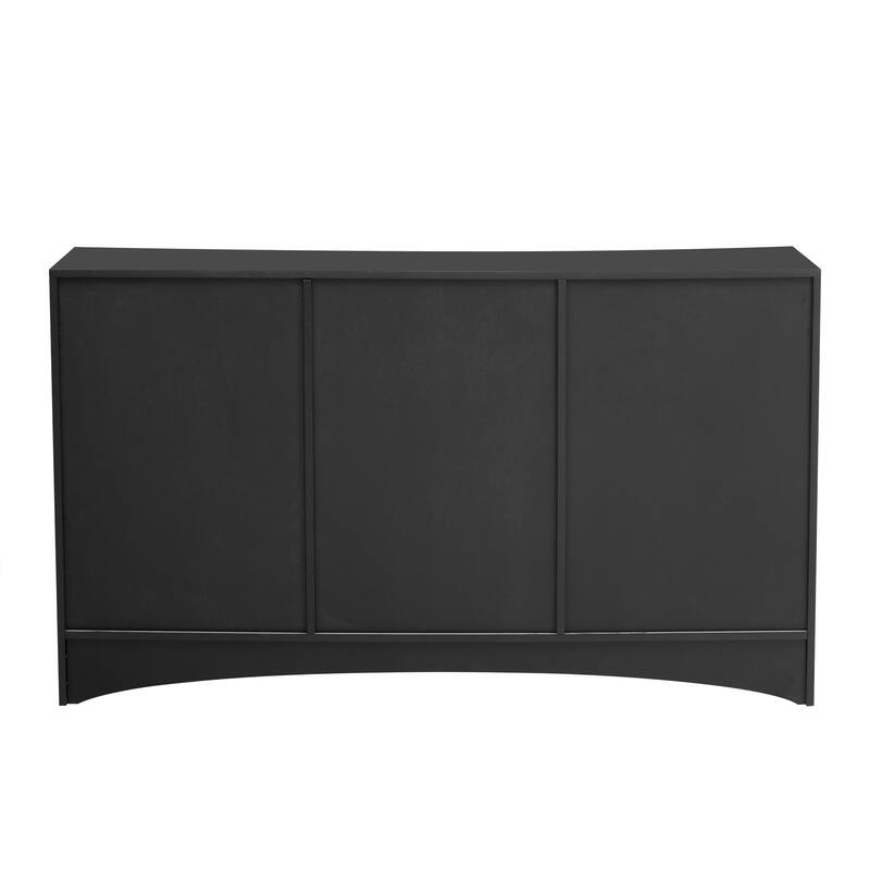 Storage Cabinet with Three Doors and Adjustable shelves, Suitable for Corridors, Entrances, Living rooms, and Study - Beige