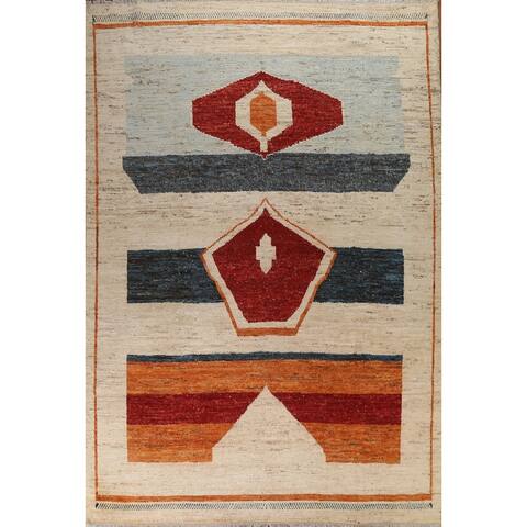 Contemporary Moroccan Dining Room Area Rug Hand-knotted Wool Carpet - 10'3" x 12'6"