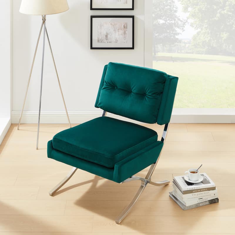 Art Leon Modern and Comfortable Velvet Armless Accent Chair