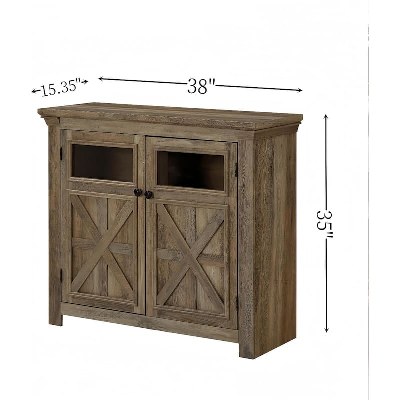 Roomfitters 2 Doors Cabinet Large Buffet Sideboard Cabinet, Bar Wine Cabinet, Coffee Bar Wine Bar Storage Cabinet