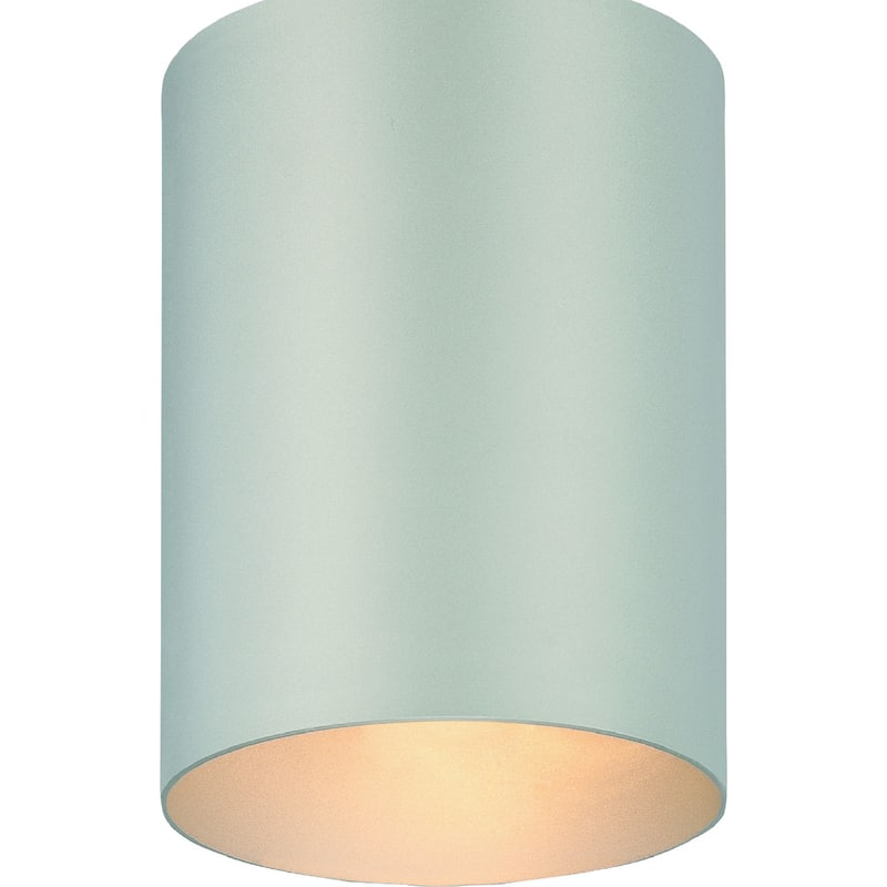 Volume Lighting 1-Light Silver Gray Outdoor Cylinder Flush Mount