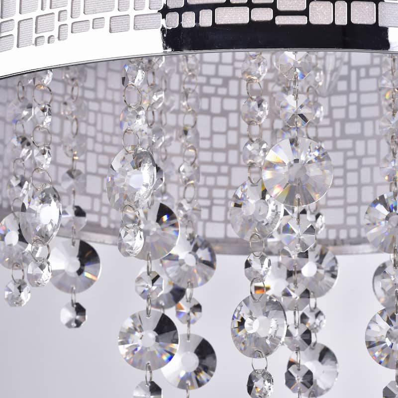 Iris 4-light Metal and Crystal Drum Chandelier