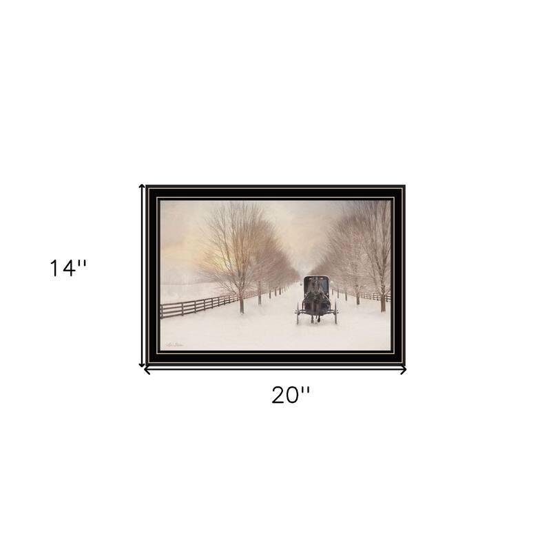 HomeRoots Snowy Amish Lane Black Framed Wall Art