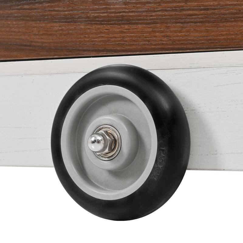 54-inch Farmhouse Kitchen Island with Drop Leaf, Power Outlet