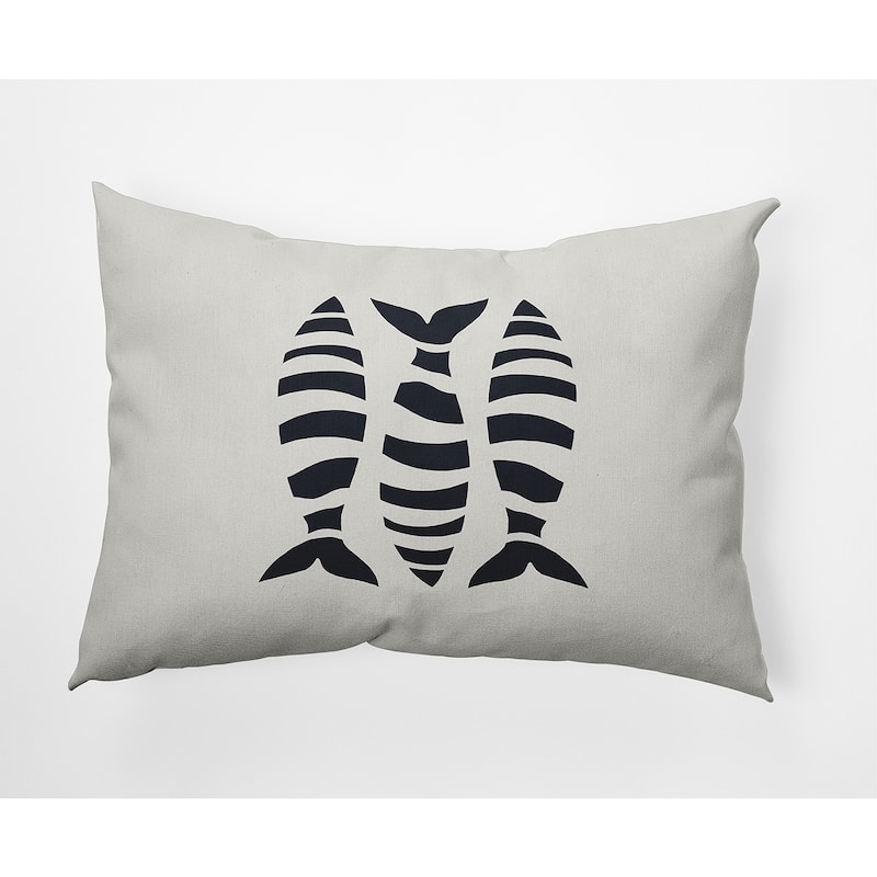 Puzzle Fish Nautical Decorative Indoor Pillow - Shark Blue - 14" x 20"