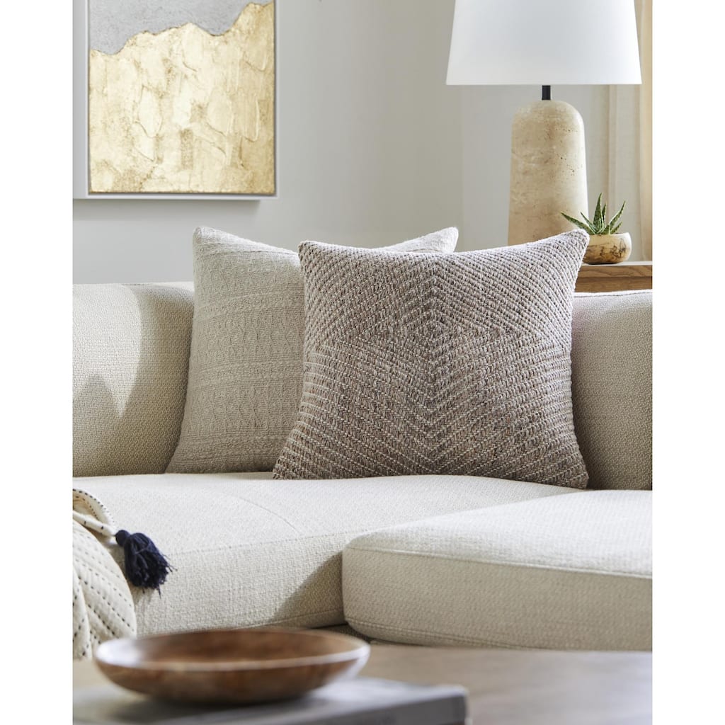 Devontae Farmhouse Solid Color Decorative Throw Pillow