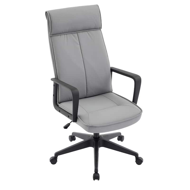 High-Back Leather/Polyester Office Chair Adjustable Height Swivel & Tilt Aiaria Series - N/A