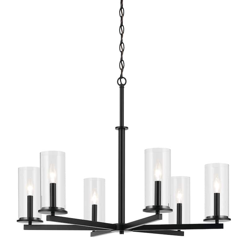 Kichler 44013 Crosby 6 Light 33" Wide Taper Candle Chandelier - Black