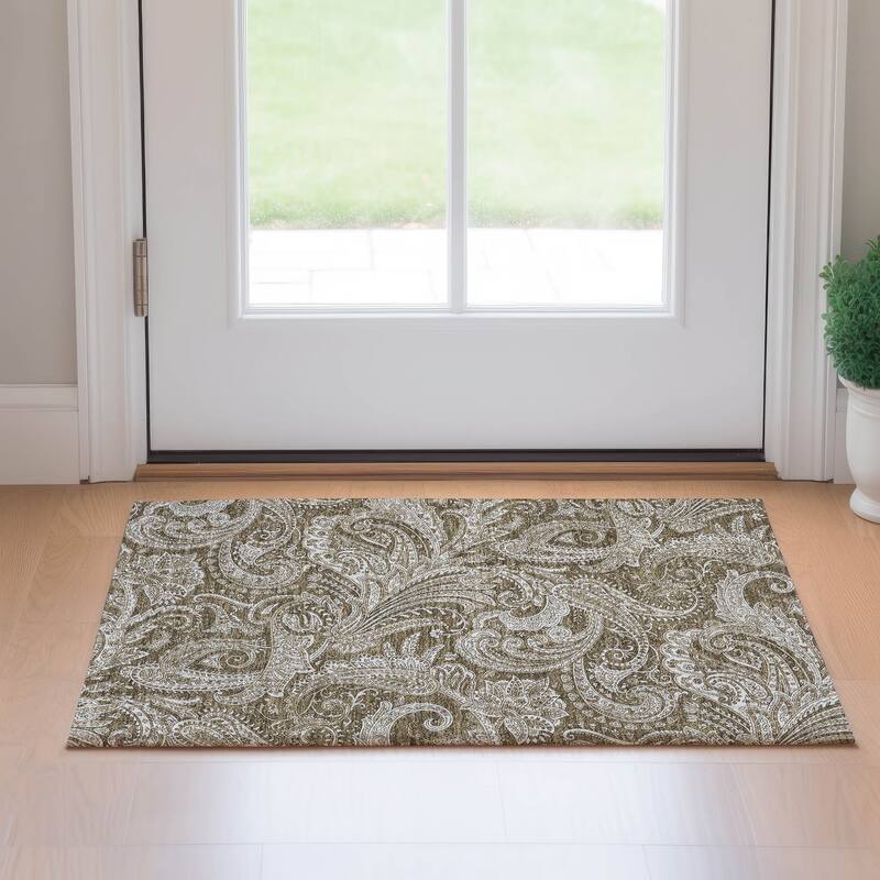Premium Washable Super Soft Traditional Paisley Mayfield Rug - Chocolate - 1' 8" x 2' 6" - Rectangle