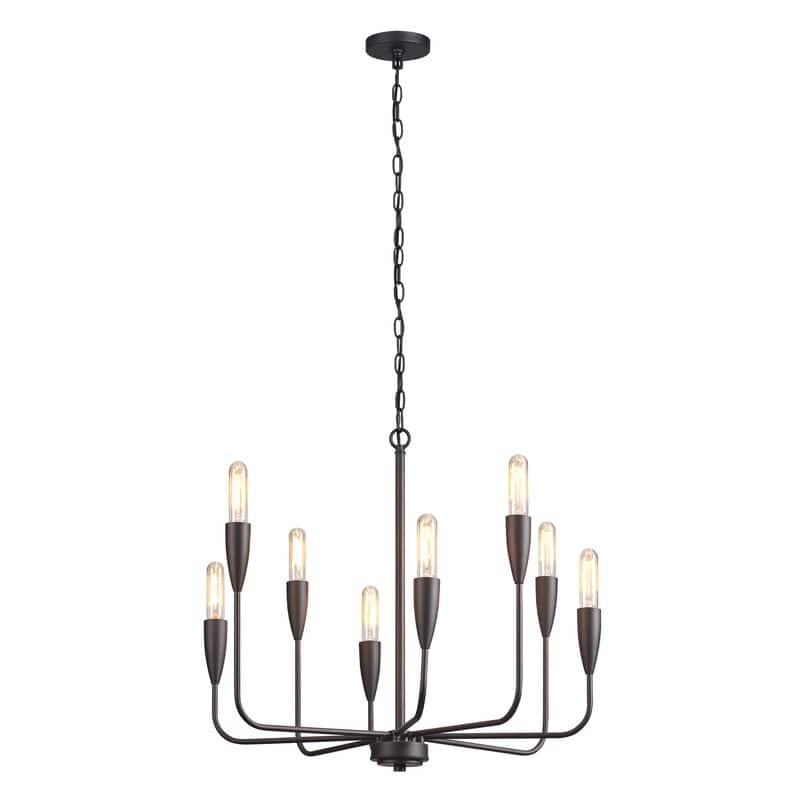KAWOTI 8-Light Dimmable Candle Style Traditional Chandelier - W25"*H43"