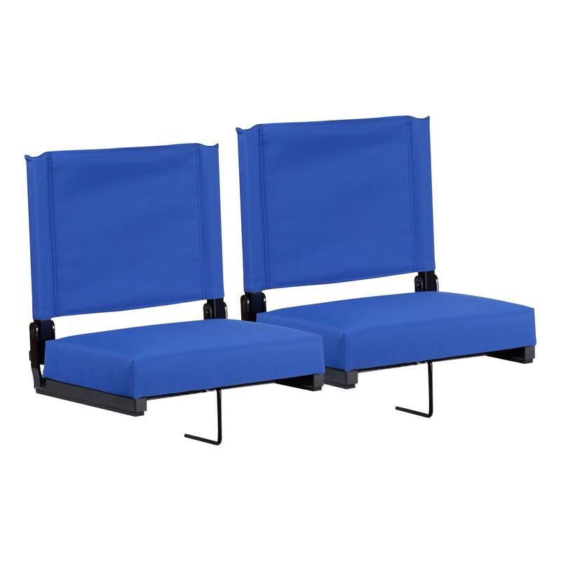 2 Pack 500 lb. Rated Lightweight Stadium Chair-Handle-Padded Seat