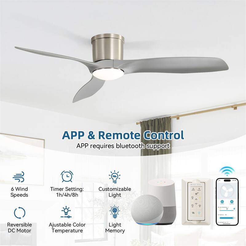 52-Inch Smart Ceiling Fan With Light