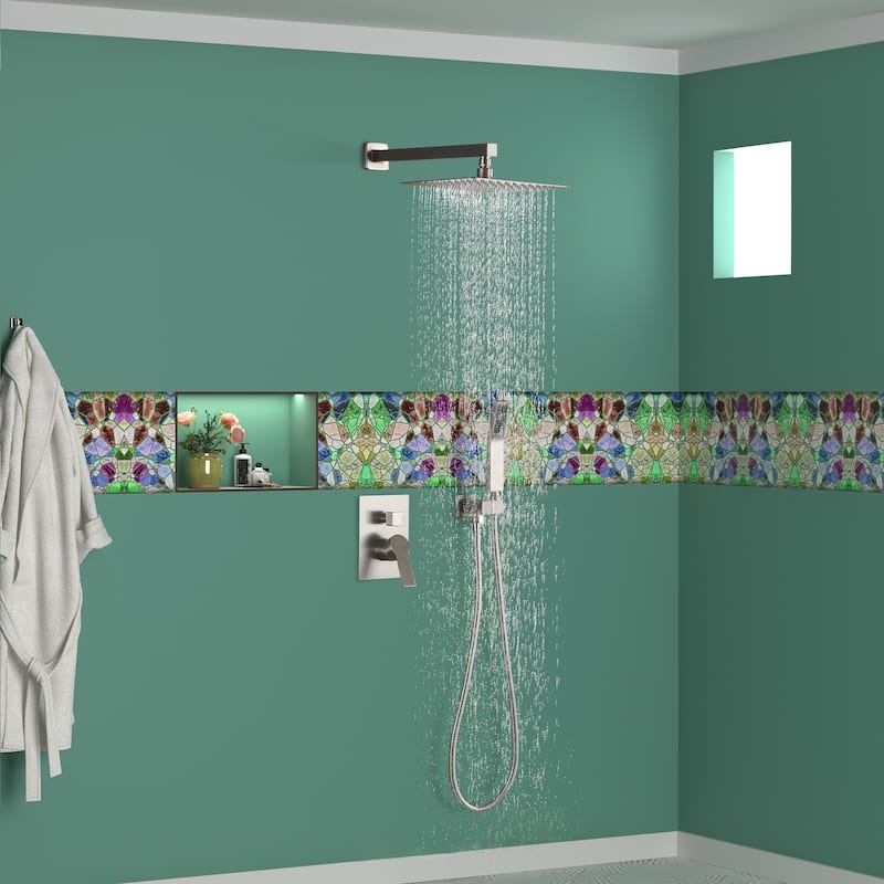 10 in. Wall Mount Dual Shower Heads, Shower System with Valve - 10"