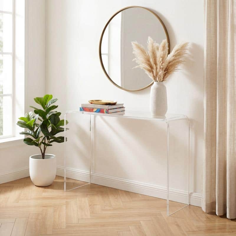 Clear Acrylic Waterfall Console Table - Large