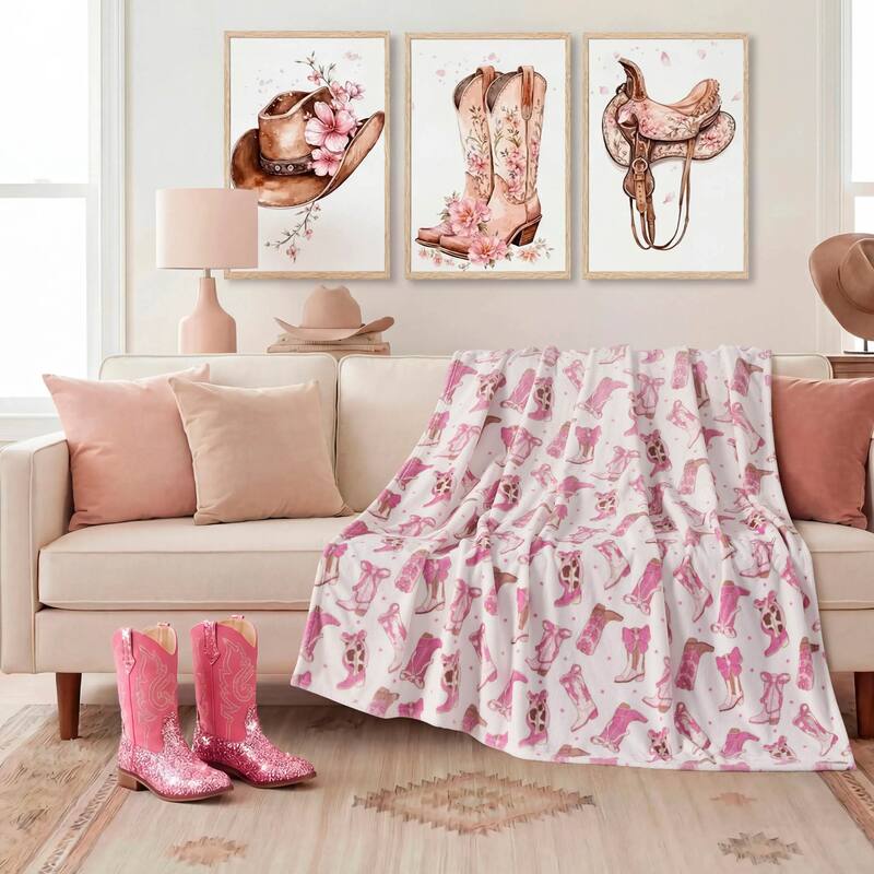 Creative Home Ideas 60" x 70" Plush Throws - 60" x 70" - Bow Pink