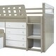 preview thumbnail 8 of 14, Brown+White Twin Size Solid Wood L-shaped Loft Bed and Twin Platform Bed with 7 Drawers and Full Guardrails
