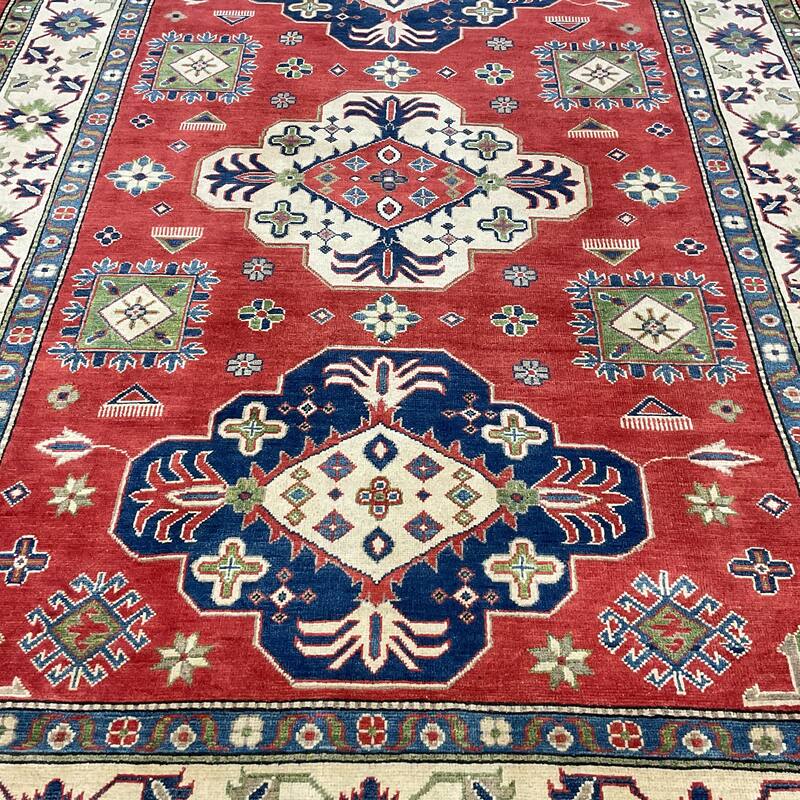 HERAT ORIENTAL Handmade Kazak Wool Rug - 6'3" x 9'5"
