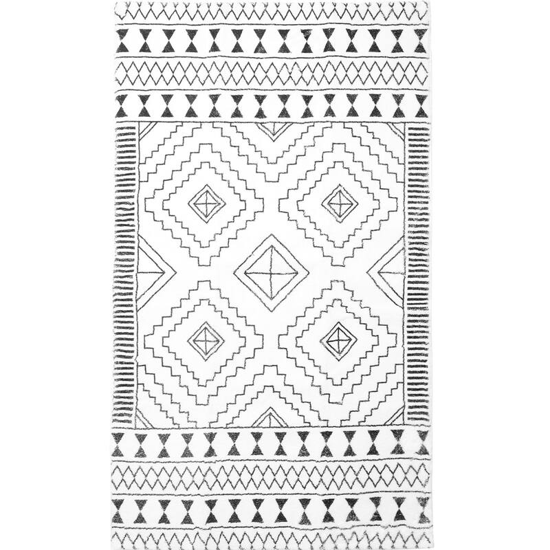 HomeRoots Moroccan Modern, Contemporary Rectangle Area Rug
