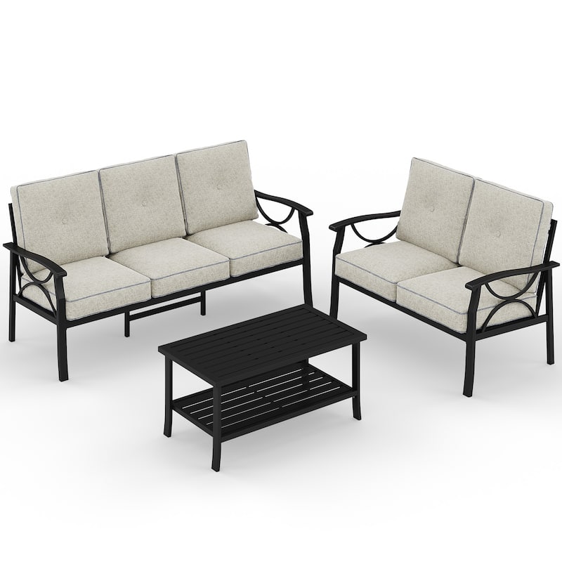 5-Person Patio Conversation Sets with Cushions