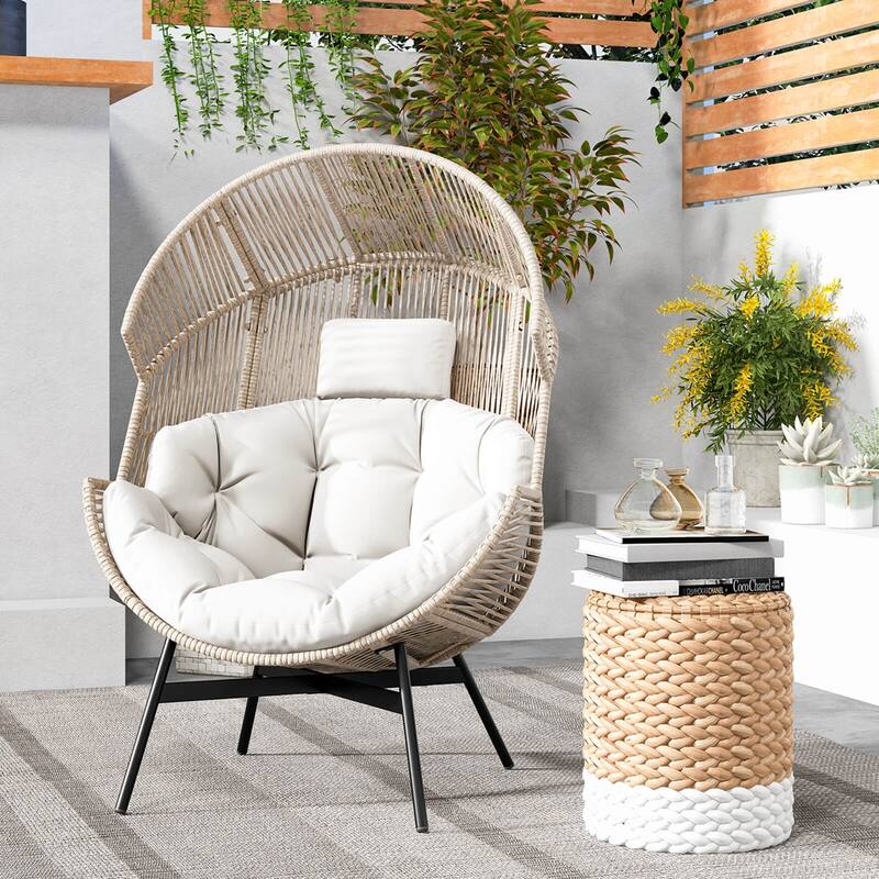 Costway Oversized Egg Style Chair with Cushions & Headrest Heavy-Duty - See Details