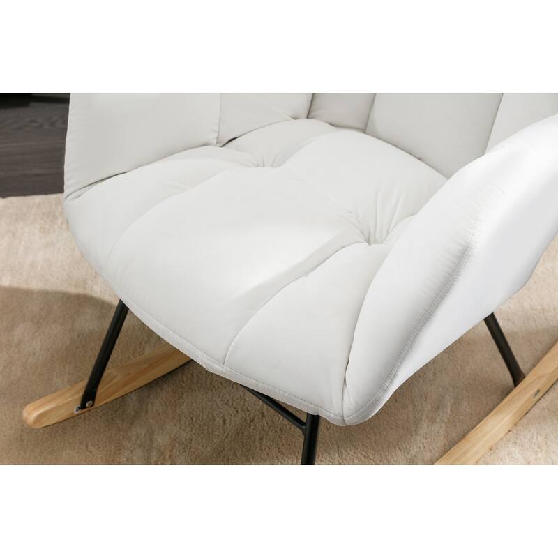 31.5" High Back Buttons Tufted Rocking Chair