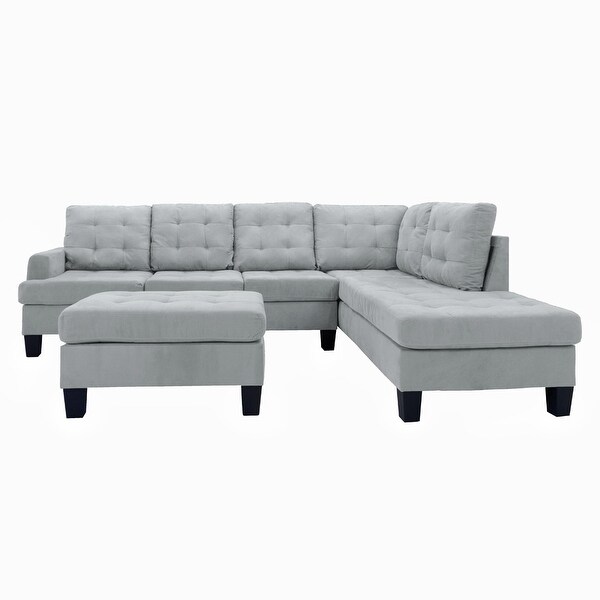 Microfiber suede sectional couch deals