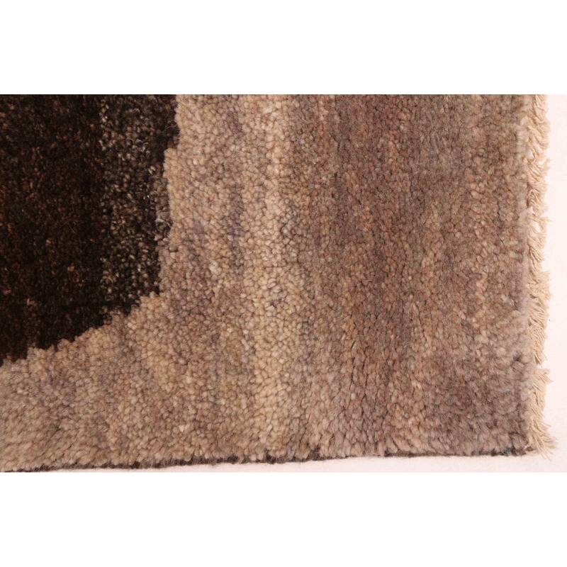 ECARPETGALLERY Hand-knotted Pak Finest Gabbeh Taupe Wool Rug - 4'11 x 6'10