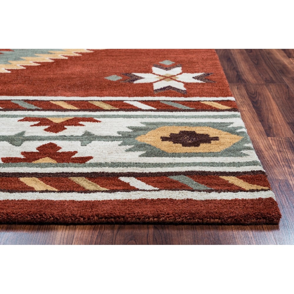 Alora Decor Ryder Brown, Tan, and Grey Hand-tufted Wool Rug