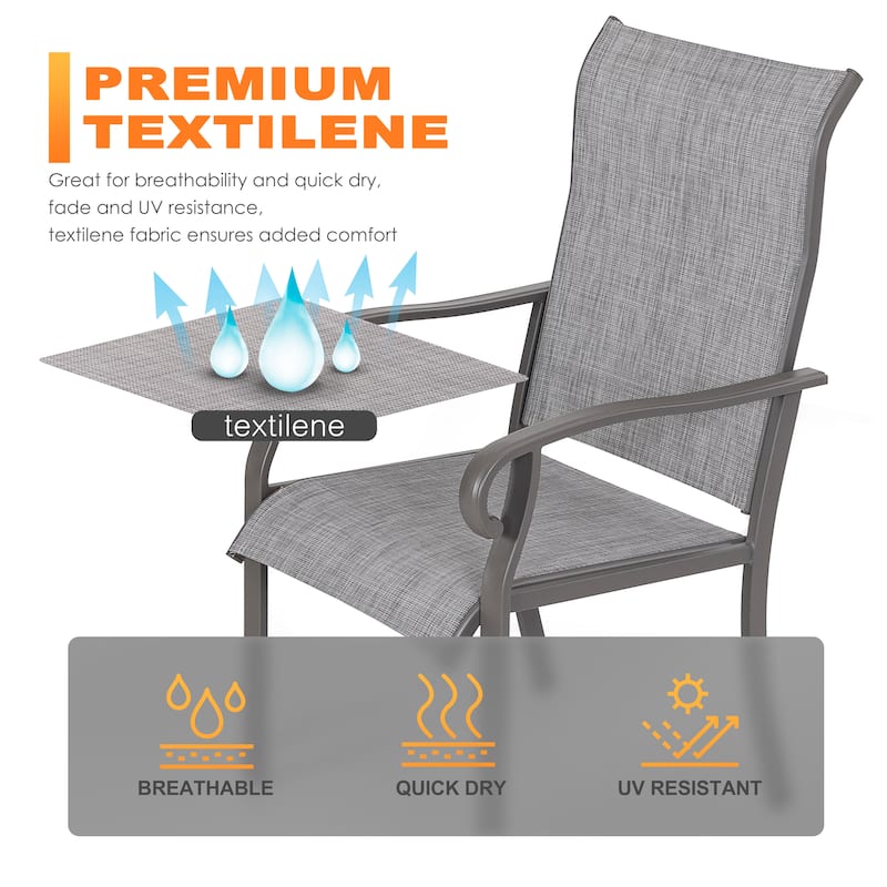 Outdoor 2-Piece Patio Textilene Fabric Chairs - 22.44*28.35*38.78 inch