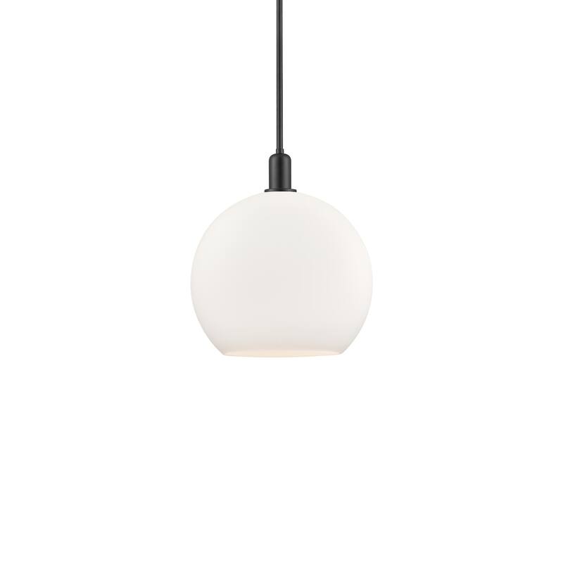 Innovations Lighting 716-1S-18-14 Athens Pendant Athens 14" Wide - Matte Black / Matte White