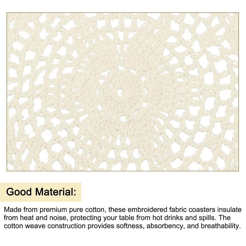 Crochet Doilies, 8 Inch - Handmade Crochet Cotton Coaster