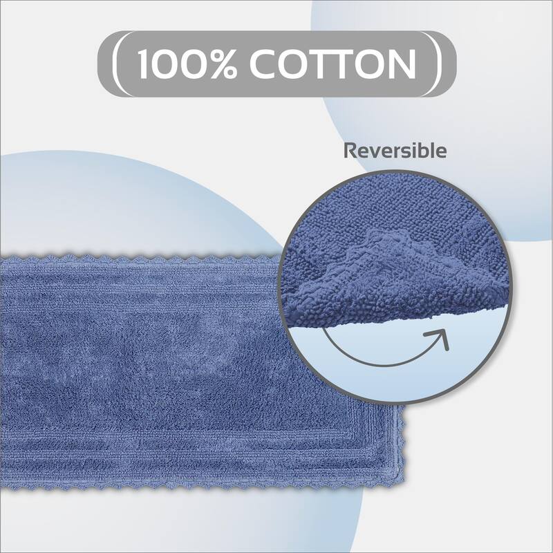 Better Trends Bath Rugs Set 100% Cotton Soft & Water Absorbent Tufted Bathroom Rug for Shower, Sink Bath Mats Lilly Crochet