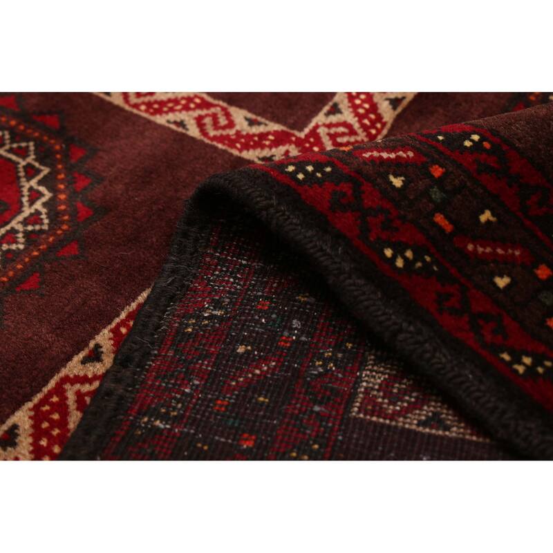 ECARPETGALLERY Hand-knotted Teimani Dark Burgundy Wool Rug - 3'4 x 6'0