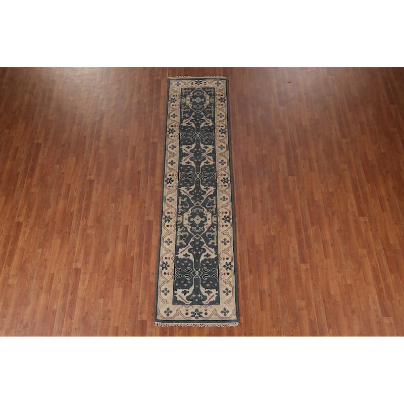 Transitional Oushak Oriental Runner Rug Handmade Wool Carpet - 2'6"x 9'11"