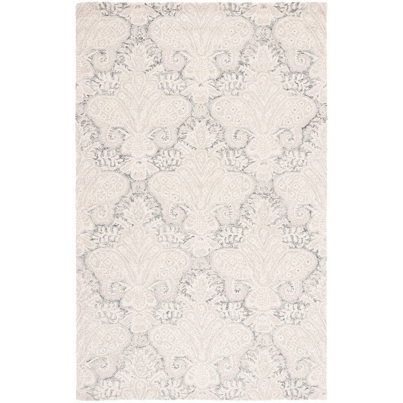 SAFAVIEH Handmade Micro-Loop Doinita Modern Wool Rug - 6' x 9' - Charcoal/Ivory
