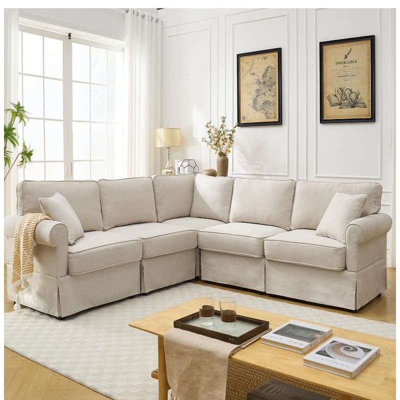 Modern Upholstered Modular L-shaped Sectional Sofa