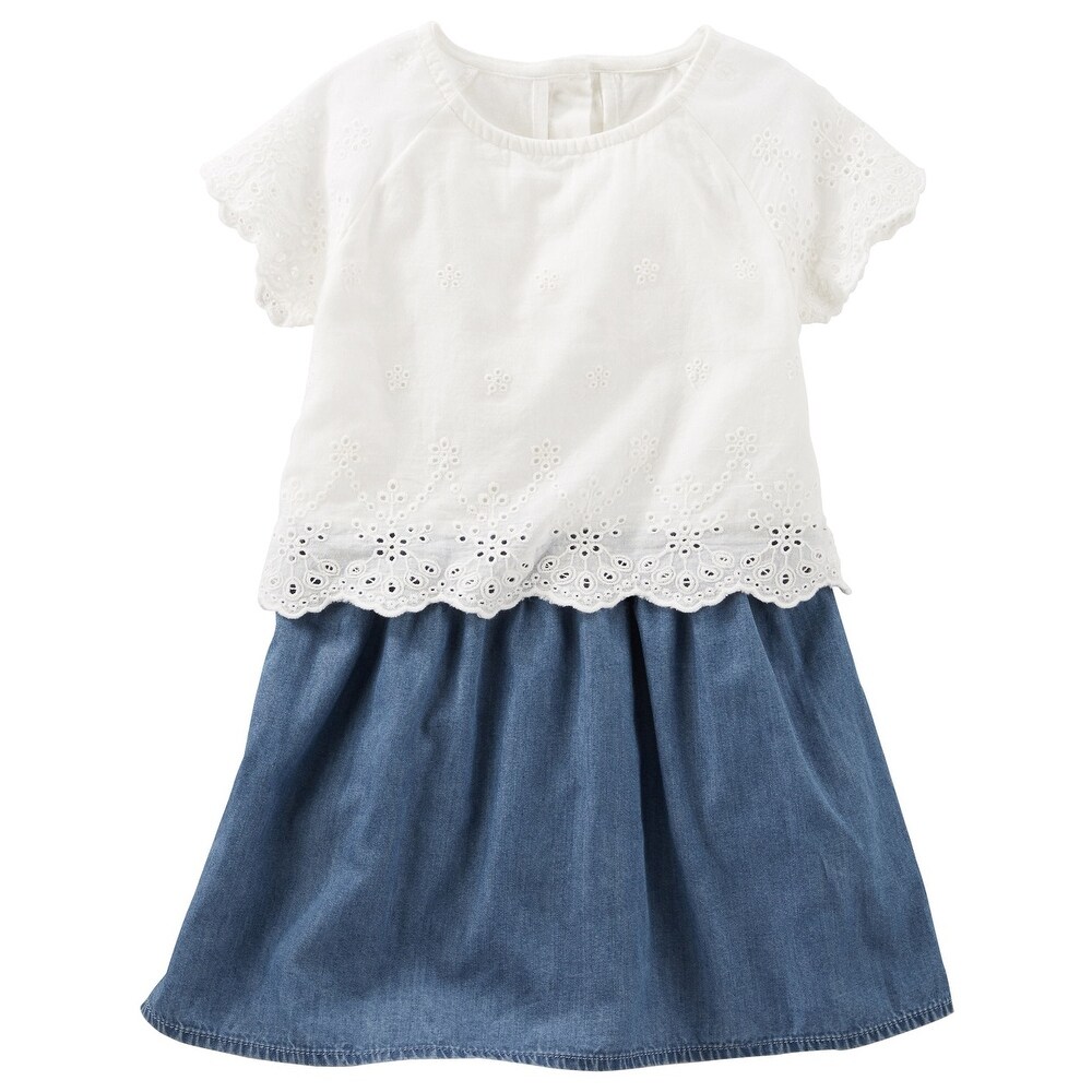 Shop Oshkosh B Gosh Baby Girls 2 Piece Two Tier Eyelet Chambray