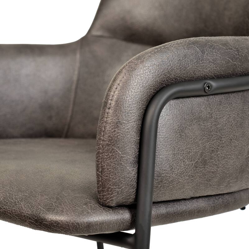 LeisureMod 40" Velvet Upholstered Bar Stool - Counter Height Bar Stool with Stainless-Steel Frame and Footrest for Home Bar