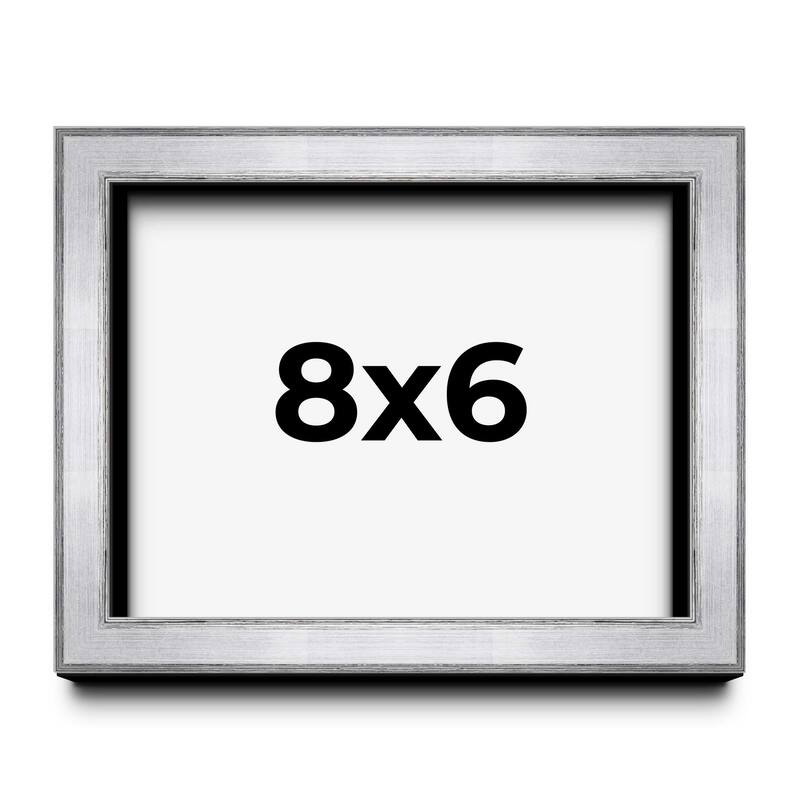 8x6 Shadow Box Frame Silver | 1.375 Inches Deep Real Wood Contemporary