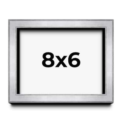 8x6 Shadow Box Frame Silver | 1.375 Inches Deep Real Wood Contemporary