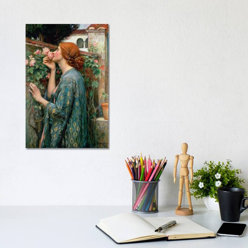 iCanvas "The Soul Of The Rose, 1908 " by John William Waterhouse Canvas Print - 12x8x0.75