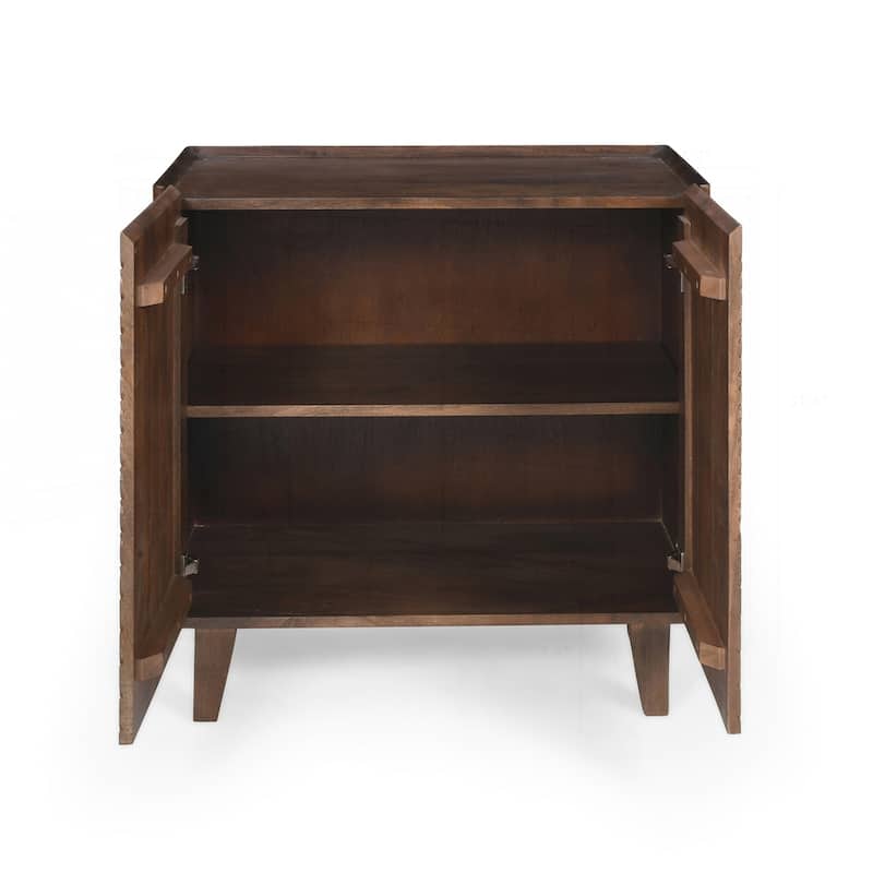 Charming Rustic Mango Wood Cabinet with Versatile Storage