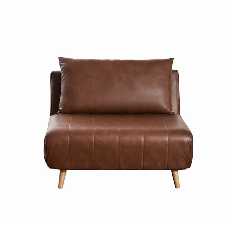 Upholstered Convertible Tri-Fold Chair with Pillow and Hideaway Legs - 75.5"D x 41"W x 30"H