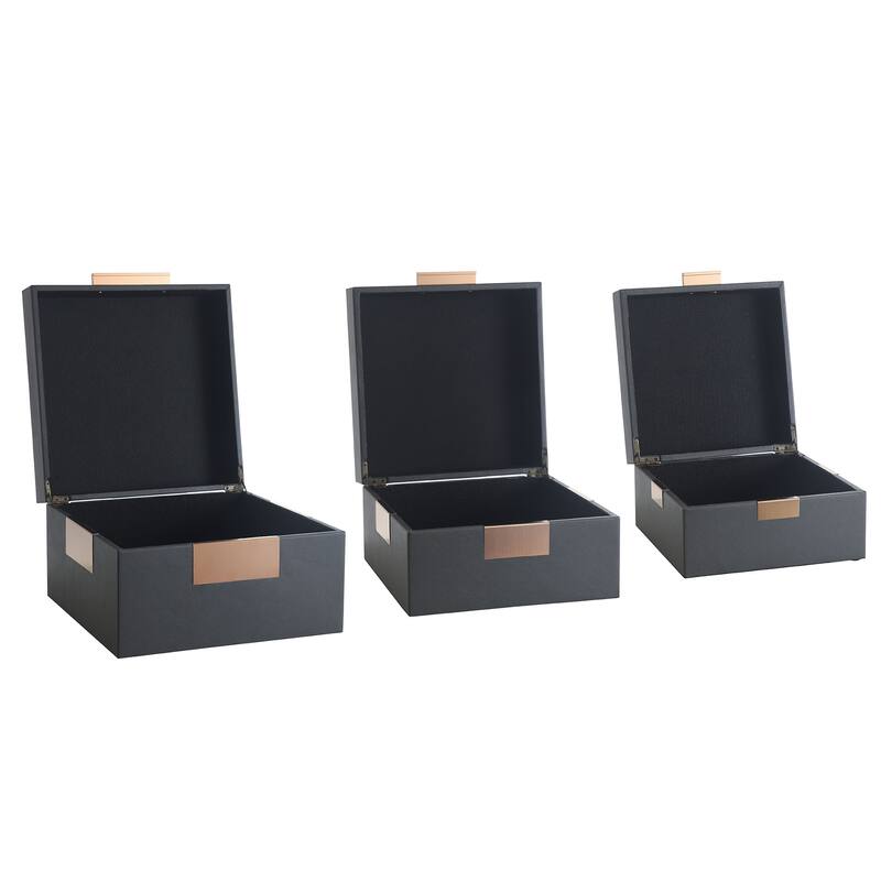 StyleCraft Norman Wyatt - John - Set of 3 Leather Wrapped Accessory Boxes