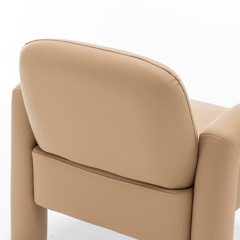 SEYNAR Modern PU Leather Accent Chair with Tubular Multifunctional Legs for Living Room Set of 2