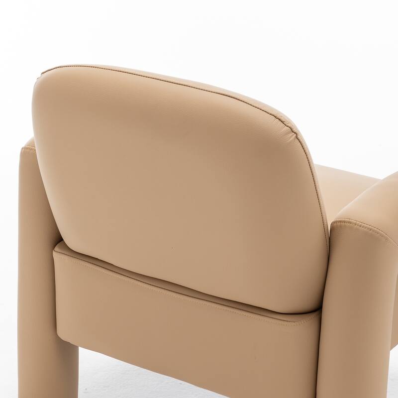 SEYNAR Modern PU Leather Accent Chair with Tubular Multifunctional Legs for Living Room