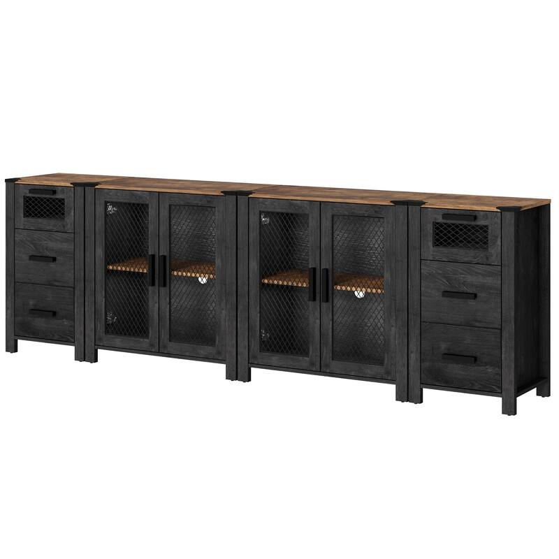 WAMPAT TV Stand set for ups to 100 inch TV,Drawers Storage Cabinets - 1 Pack