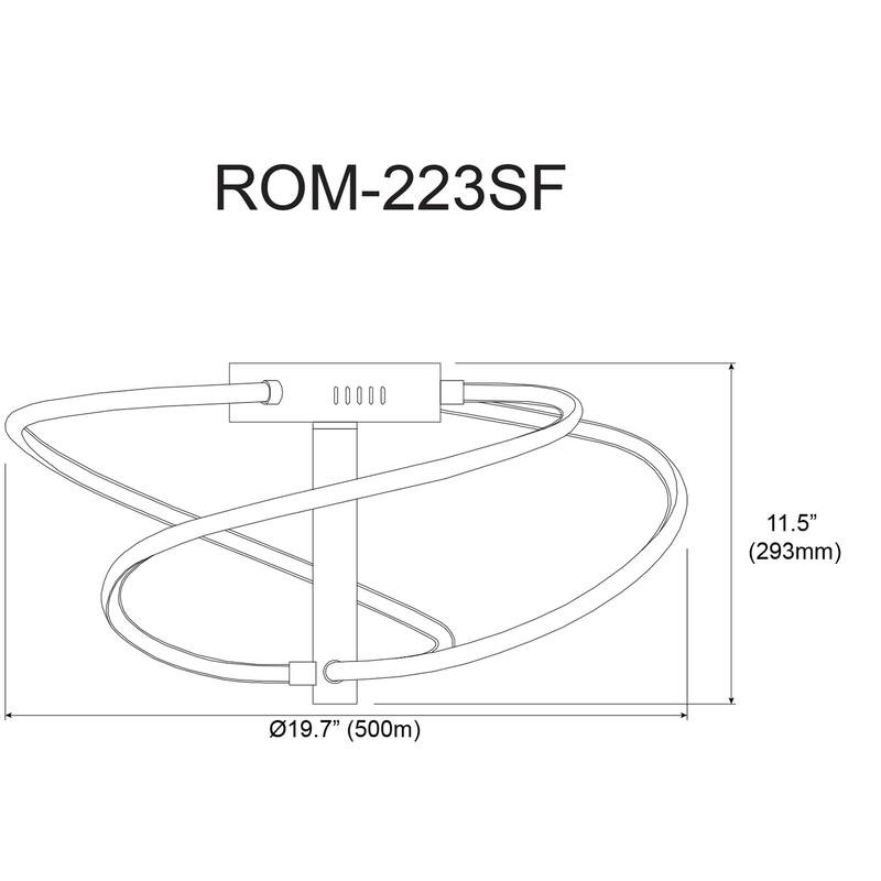 Semi-Flush Mount Ceiling Light - Matte Black Finish, Dimmable LED Ceiling Fixture - 5