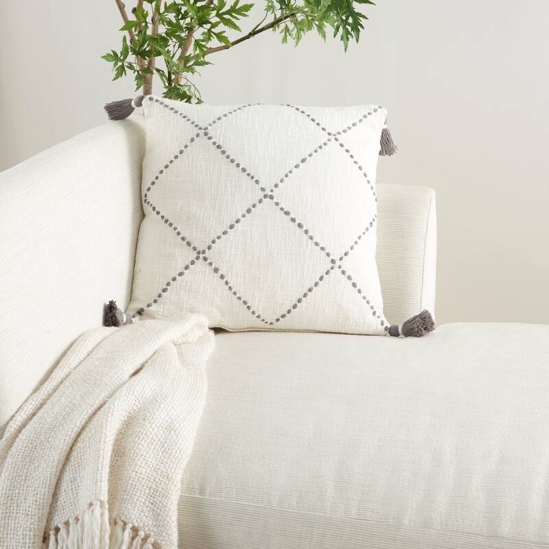 Mina Victory Life Styles Blue Throw Pillow , ( 20"X20" )