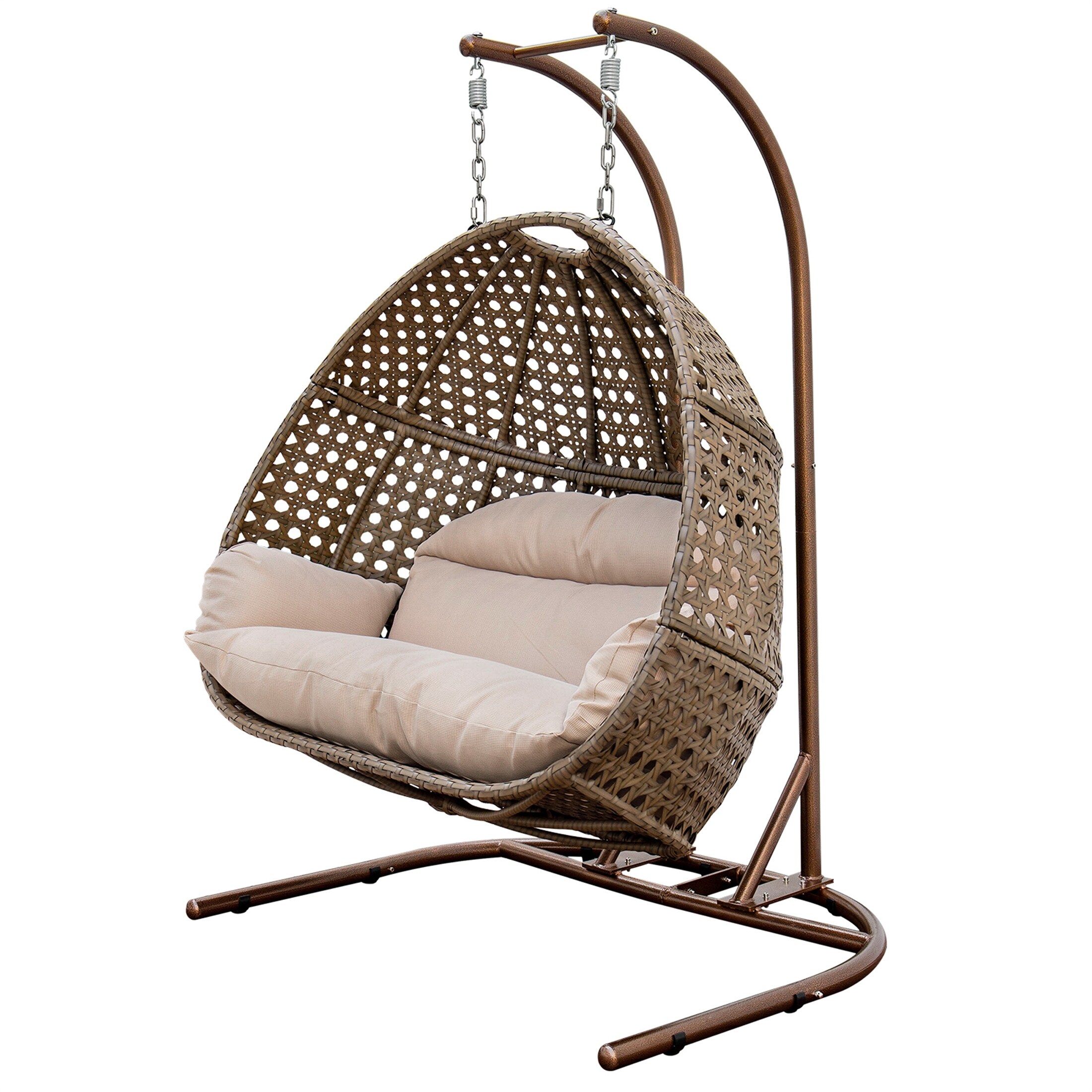 Double Seat Swing Chair with Stand and Cushion - Bed Bath & Beyond -  38933674